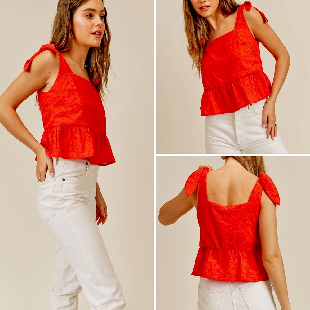 Sadie & Sage: Ruffle Eyelet Top